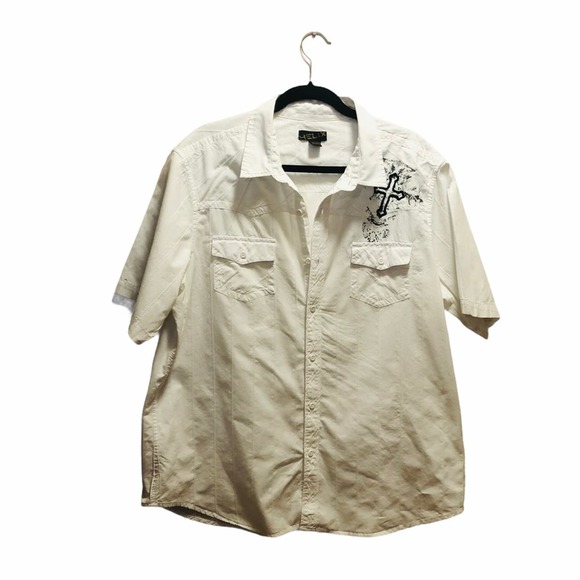 Helix men’s short sleeve button up shirt - Picture 1 of 8